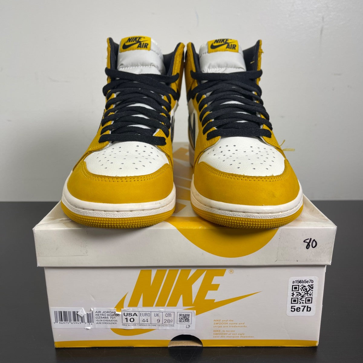 Jordan 1 Retro High OG Yellow Ochre 10 (Moderately Worn Pre-Owned)JordanYellow Ochre/Black/Sail - Image 2