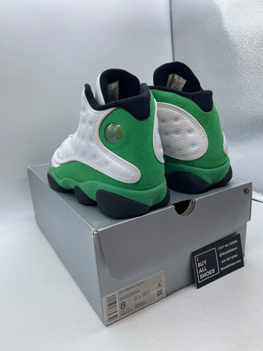 Jordan 13 Retro White Lucky Green 8 (Moderately Worn Pre-Owned) - Image 4