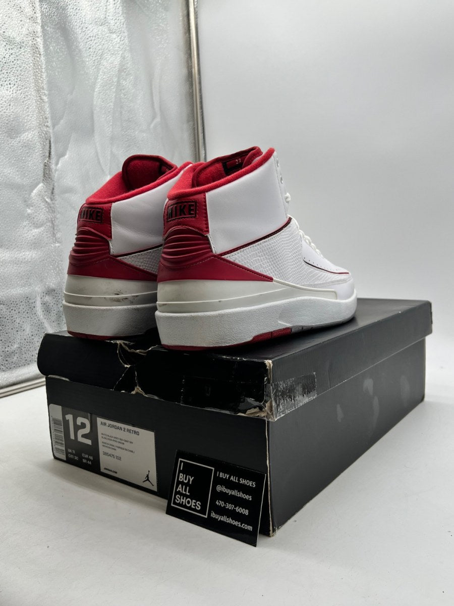 Jordan 2 Retro White Red (2014) 12 (Moderately Worn Pre-Owned) - Image 5