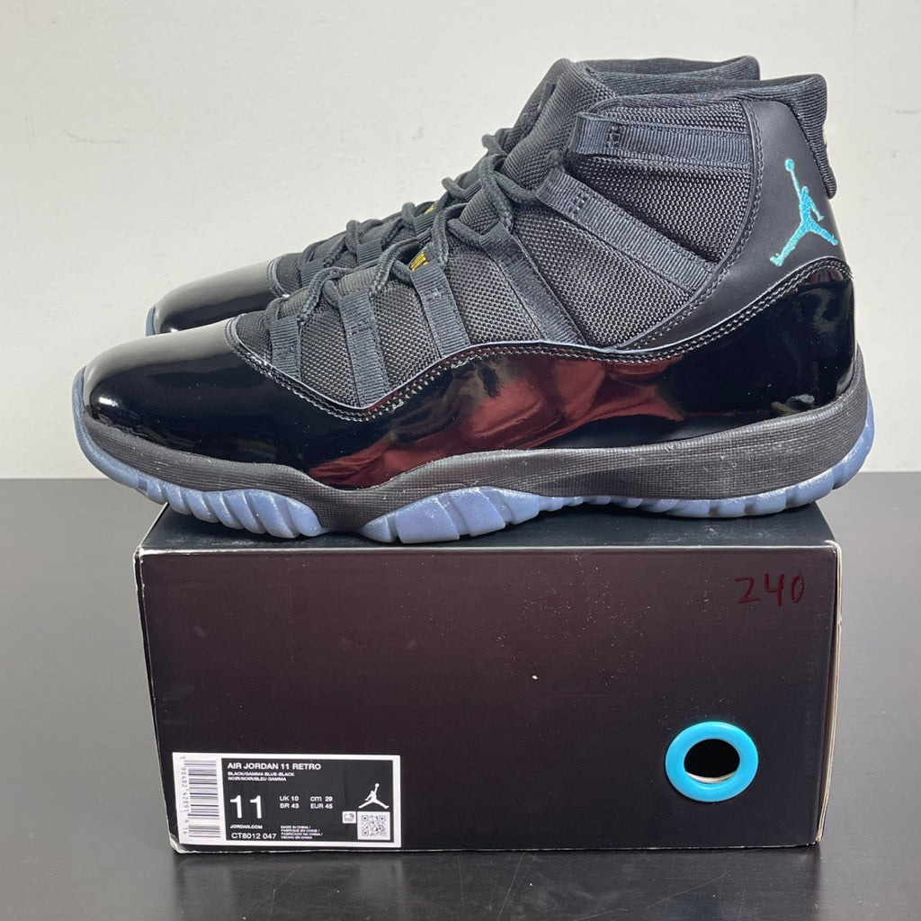 Jordan 11 Retro Gamma Blue (2025) 11 (Lightly Worn Pre-Owned)JordanBlack/Gamma Blue/Varsity Maize - Image 3