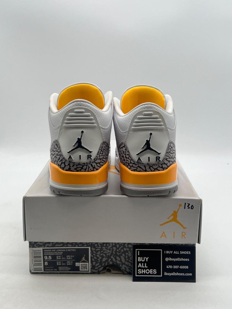 Jordan 3 Retro Laser Orange (Women's) 9.5W (Lightly Worn Pre-Owned) - Image 3