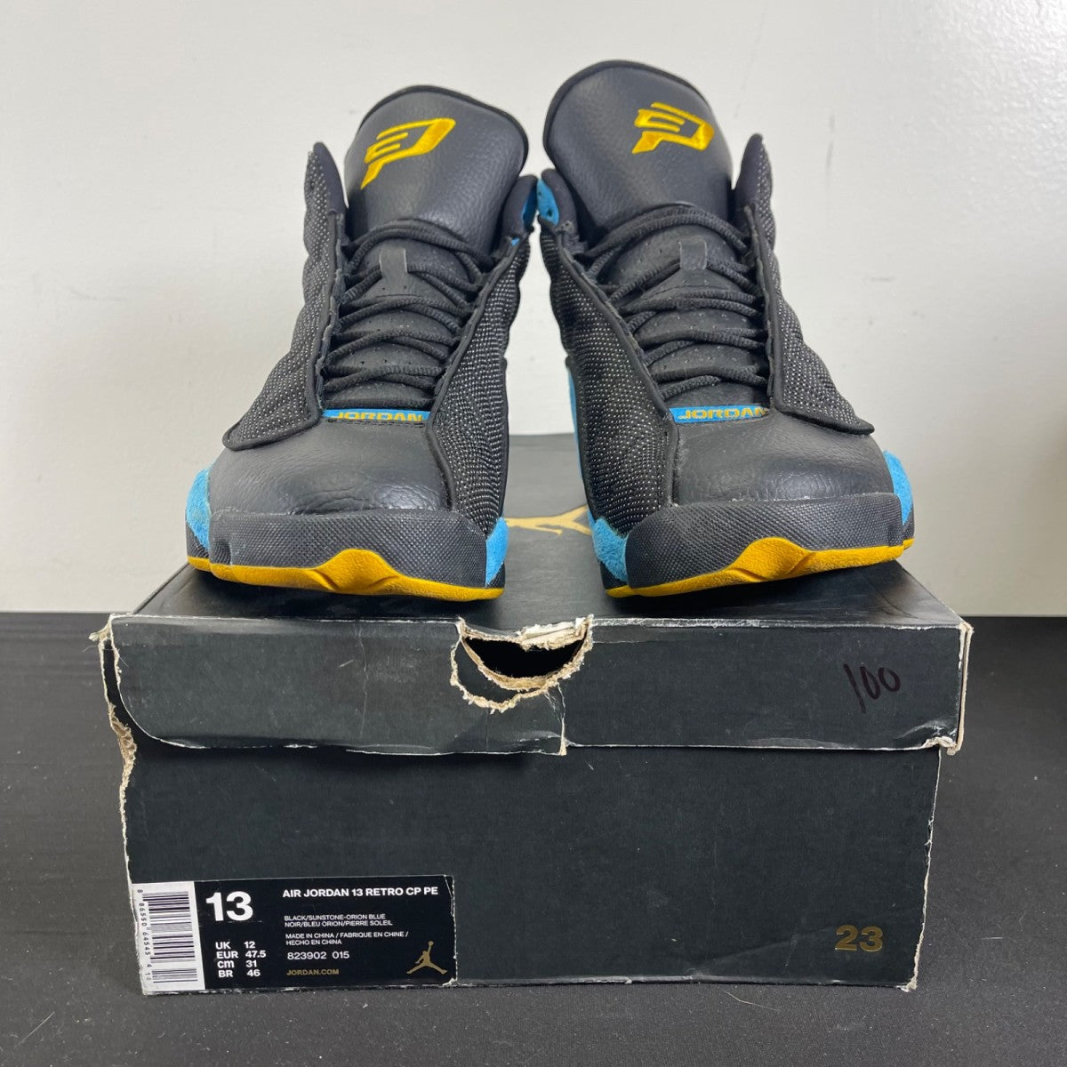 Jordan 13 Retro Chris Paul Away 13 (Moderately Worn Pre-Owned)JordanBlack/Sunstone-Orion Blue - Image 2
