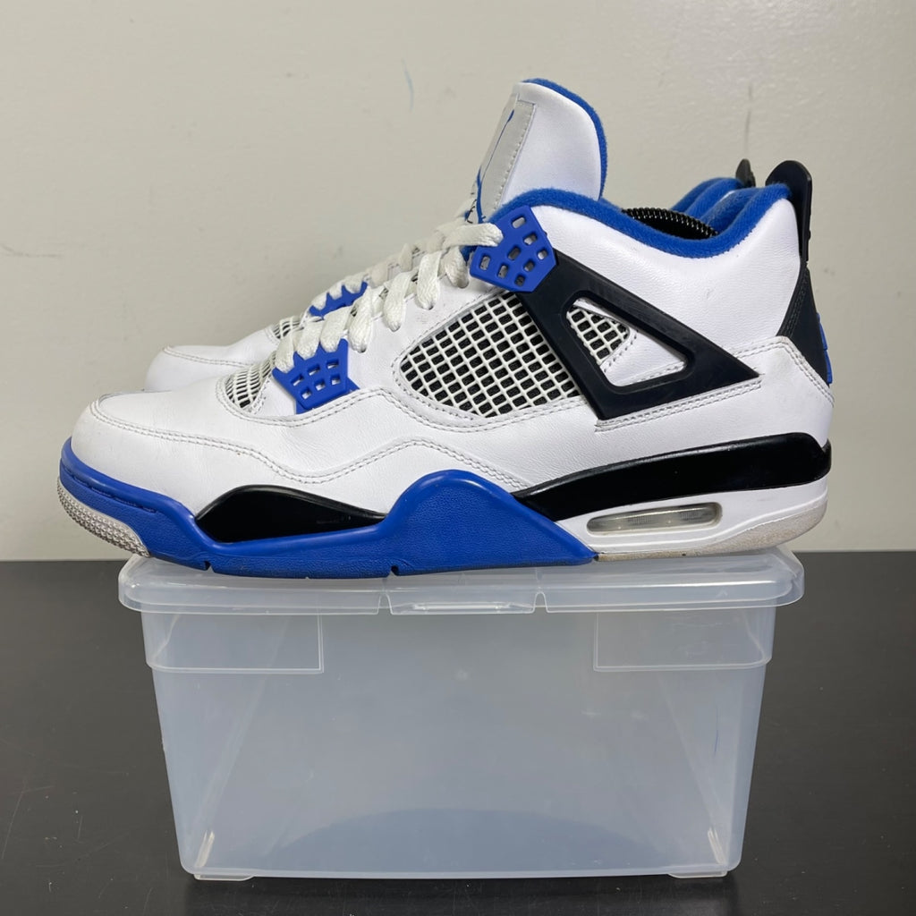 Jordan 4 Retro Motorsports (2017) 10 (Moderately Worn Pre-Owned)JordanWhite/Varsity Blue-Black - Image 3
