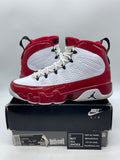 Jordan 9 Retro White Gym Red 8 (Moderately Worn Pre-Owned) - Image 1