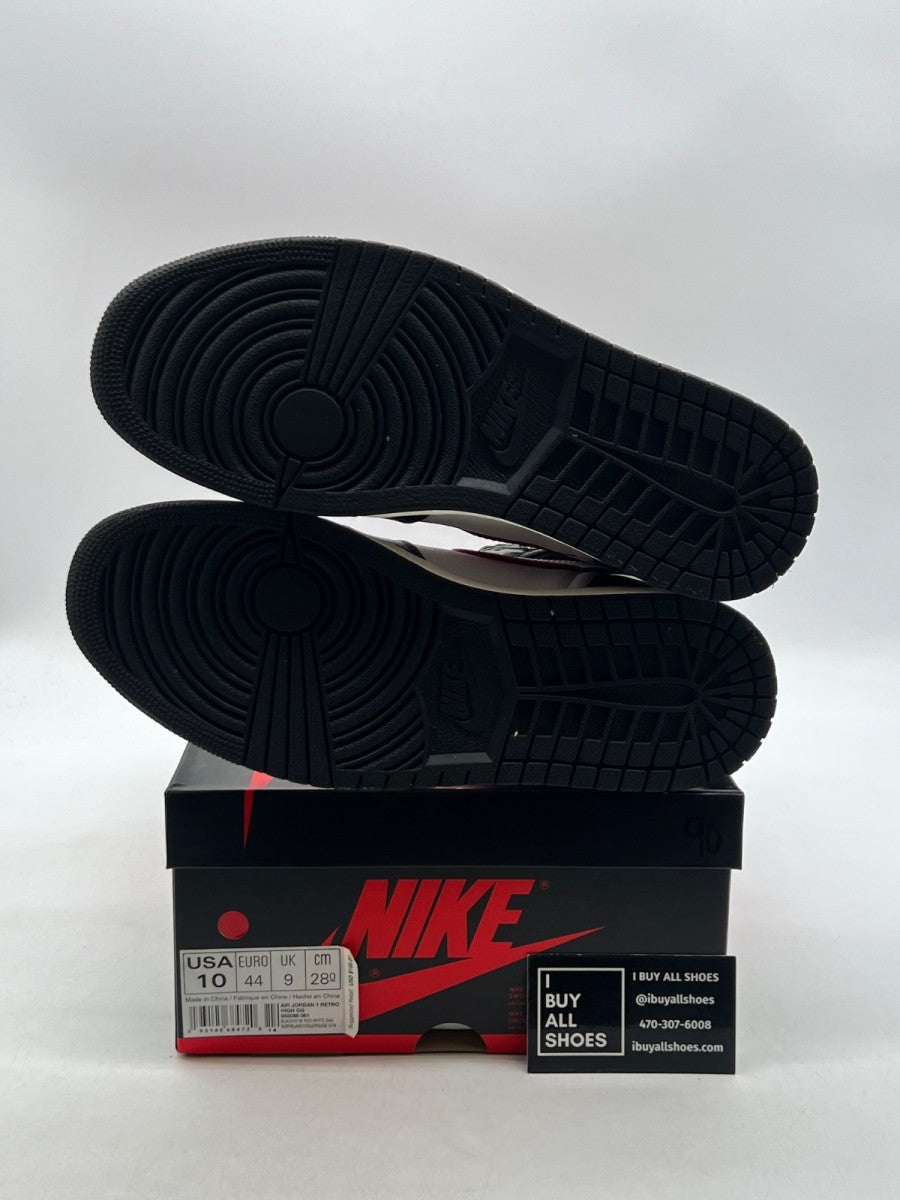 Jordan 1 Retro High Black Gym Red 10 (Lightly Worn Pre-Owned) - Image 7