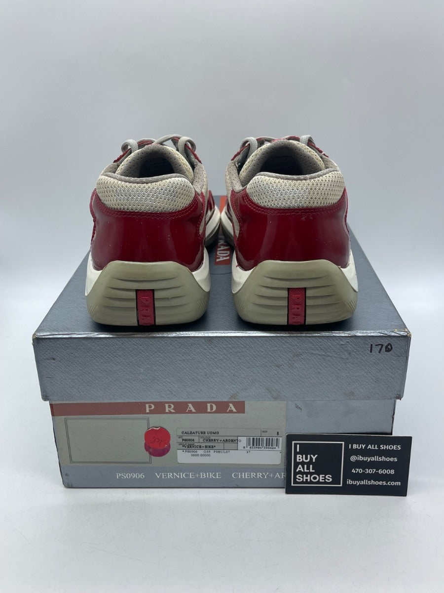 Prada America's Cup 'Red Silver Patent' 8 (Heavily Worn Pre-Owned) - Image 3