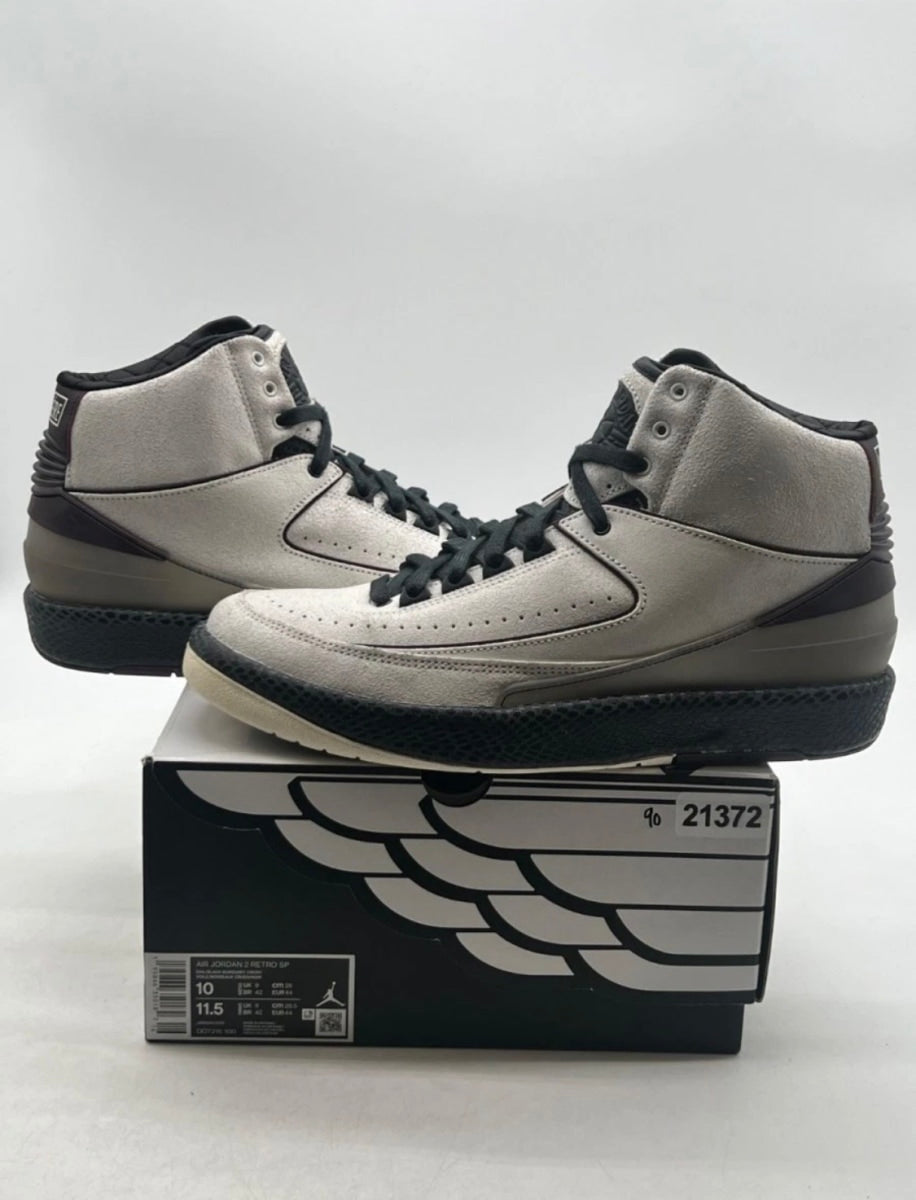 Jordan 2 Retro A Ma Maniére Airness 10 (Moderately Worn Pre-Owned)JordanSail/Black-Burgundy Crush - Image 1