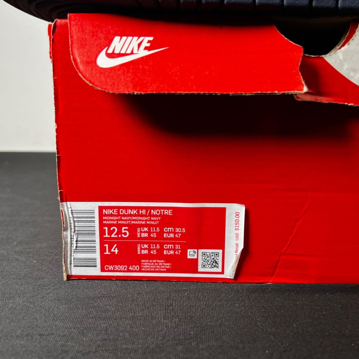 Nike Dunk High AB Notre Midnight Navy 12.5 (Lightly Worn Pre-Owned)NikePearl White/Blue Void-Grand Purple - Image 4
