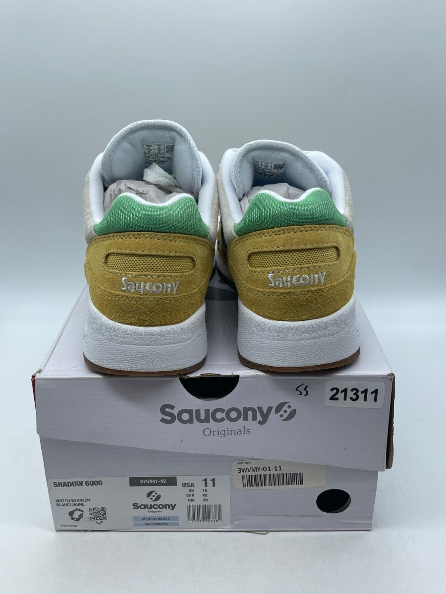 Saucony Shadow 6000 'White Green Mustard' 11 (Moderately Worn Pre-Owned) - Image 3