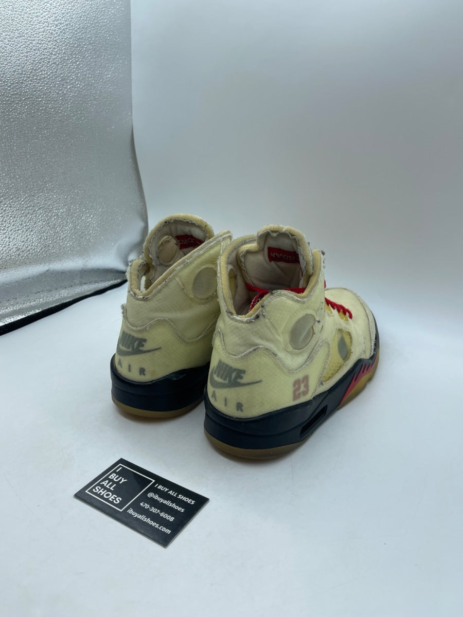 Jordan 5 Retro Off-White Sail 10 (Heavily Worn Pre-Owned) - Image 5