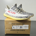 adidas Yeezy Boost 350 V2 Zebra 11 (Moderately Worn Pre-Owned)adidasWhite/Core Black/Red - Image 1