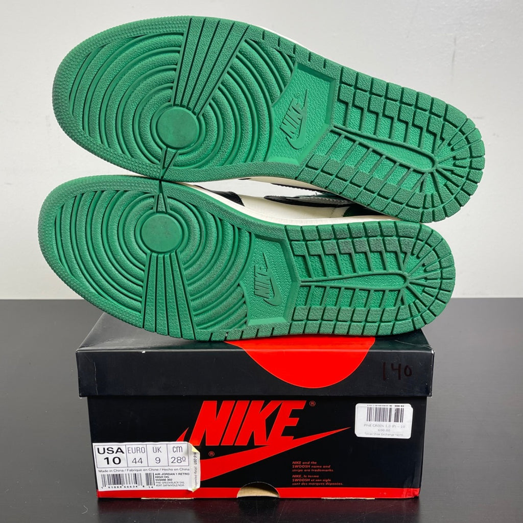 Jordan 1 Retro High Pine Green 10 (Moderately Worn Pre-Owned)JordanPine Green/Sail-Black - Image 5