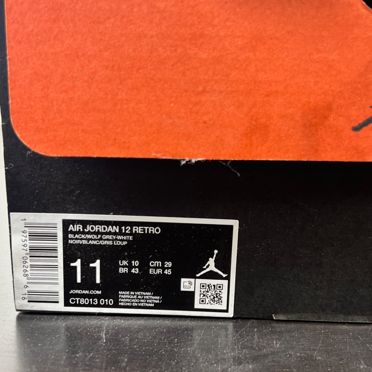 Jordan 12 Retro Barons 11 (Lightly Worn Pre-Owned)JordanBlack/Wolf Grey-White - Image 5