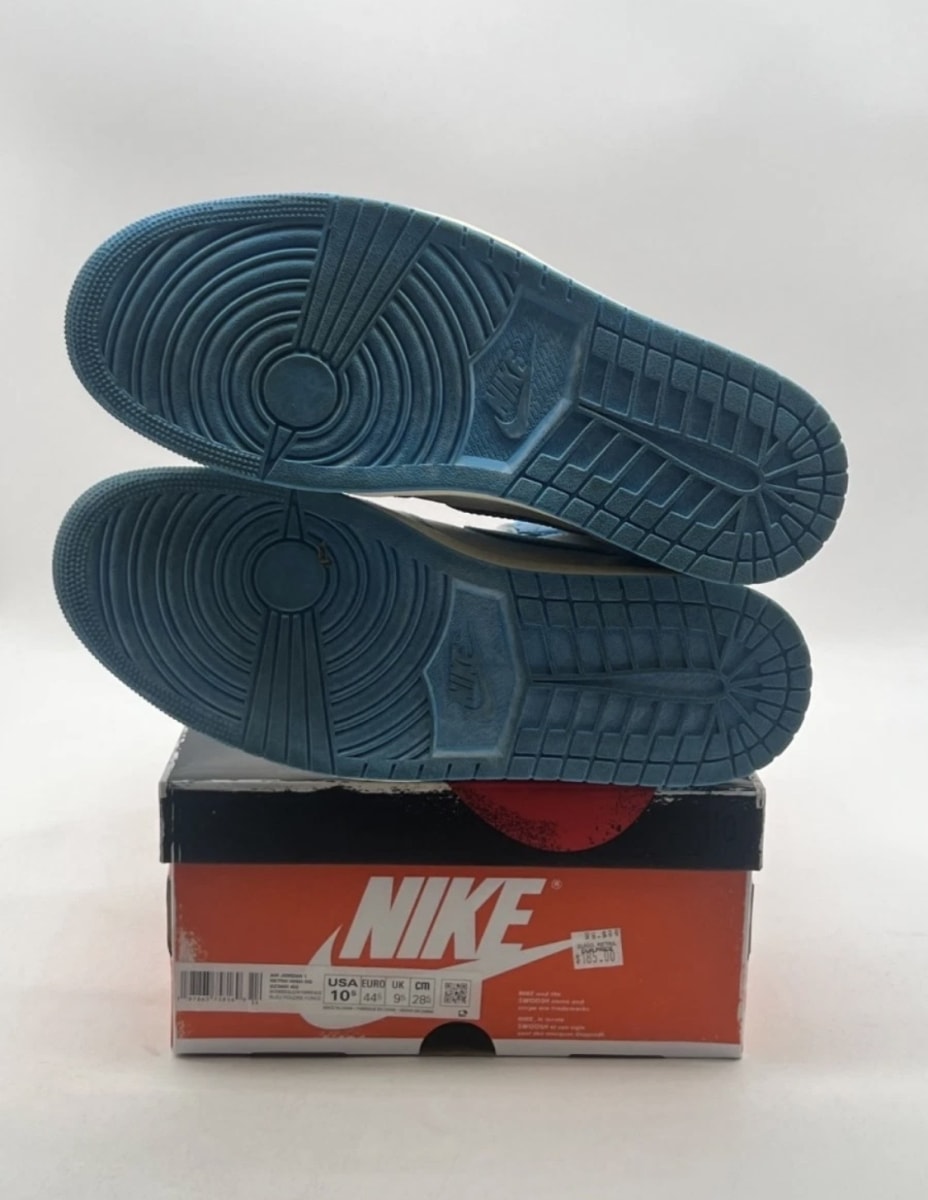 Jordan 1 Retro High OG UNC Reimagined 10.5 (Lightly Worn Pre-Owned)JordanDark Powder Blue/Dark Powder Blue-Sail - Image 8