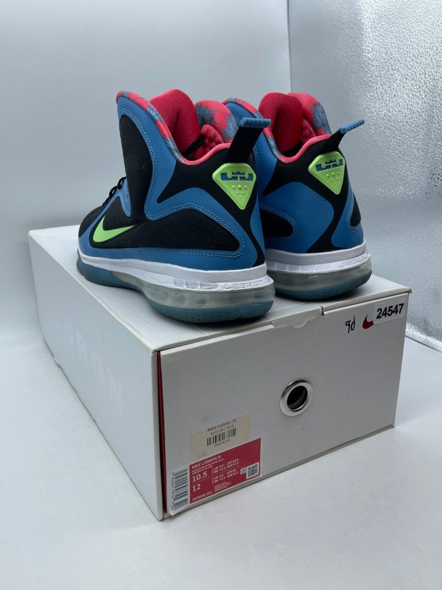 Nike LeBron 9 South Coast 10.5 (Moderately Worn Pre-Owned)NikeBlack/Harbor Blue-Green-Pink - Image 4