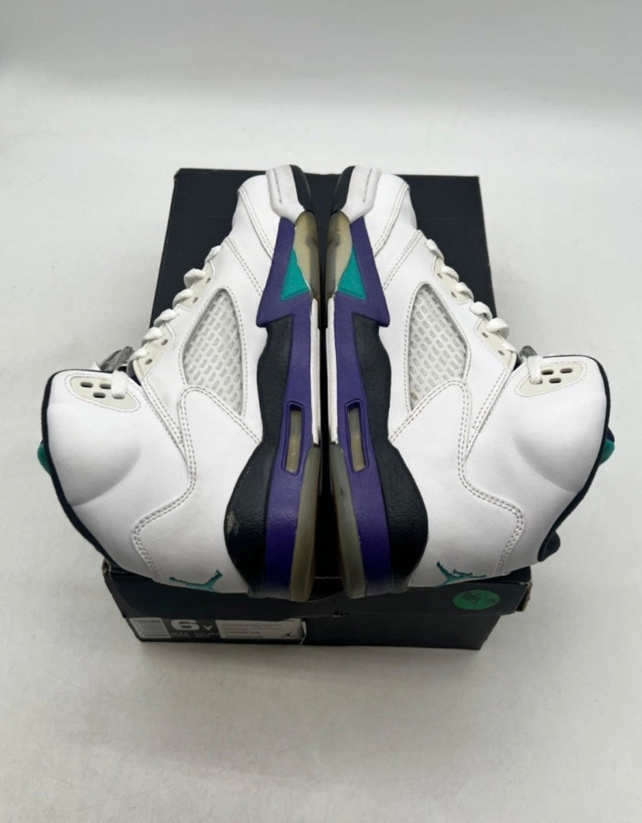 Jordan 5 Retro Grape (2013) (GS) 6Y (Moderately Worn Pre-Owned)JordanWhite/Emerald-New-Grape-Ice-Blue - Image 8