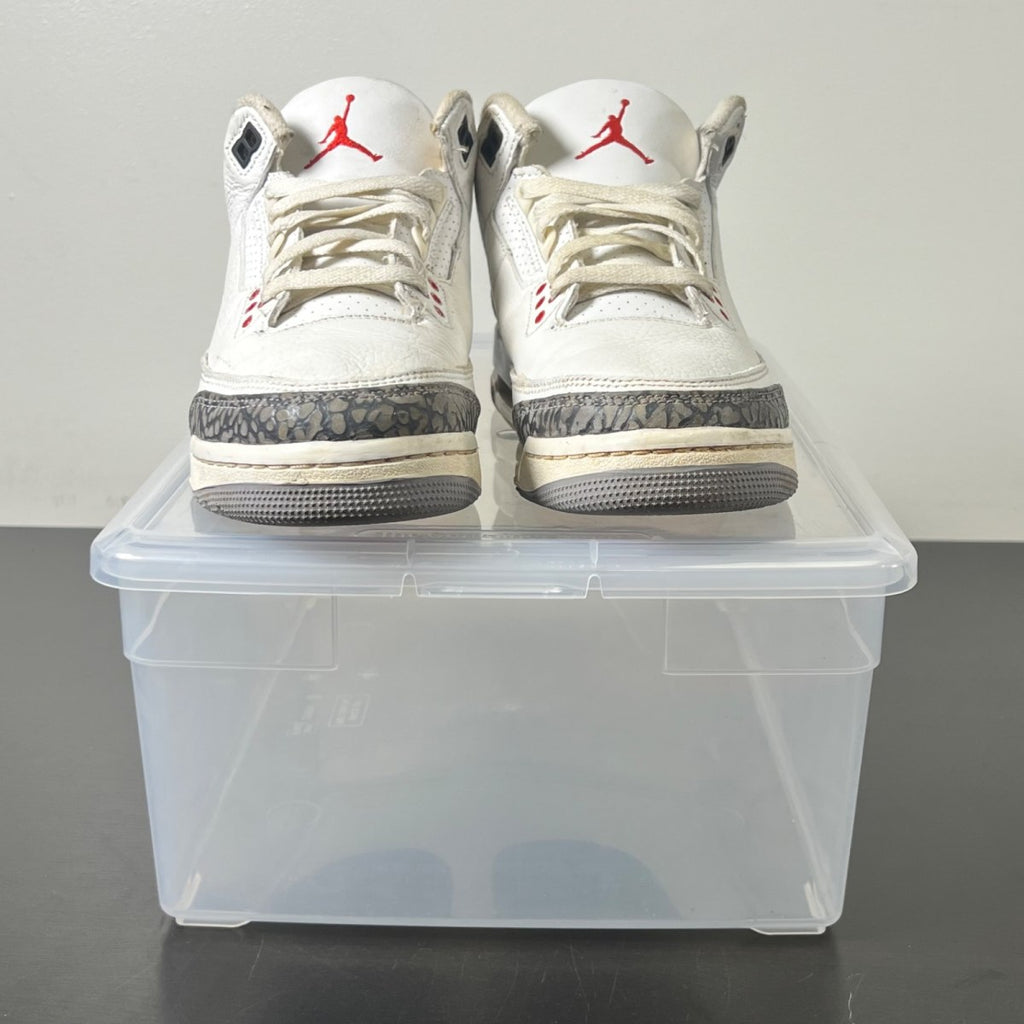 Jordan 3 Retro White Cement Reimagined (GS) 6.5Y (Heavily Worn Pre-Owned)JordanSummit White/Fire Red/Black/Cement Grey - Image 2