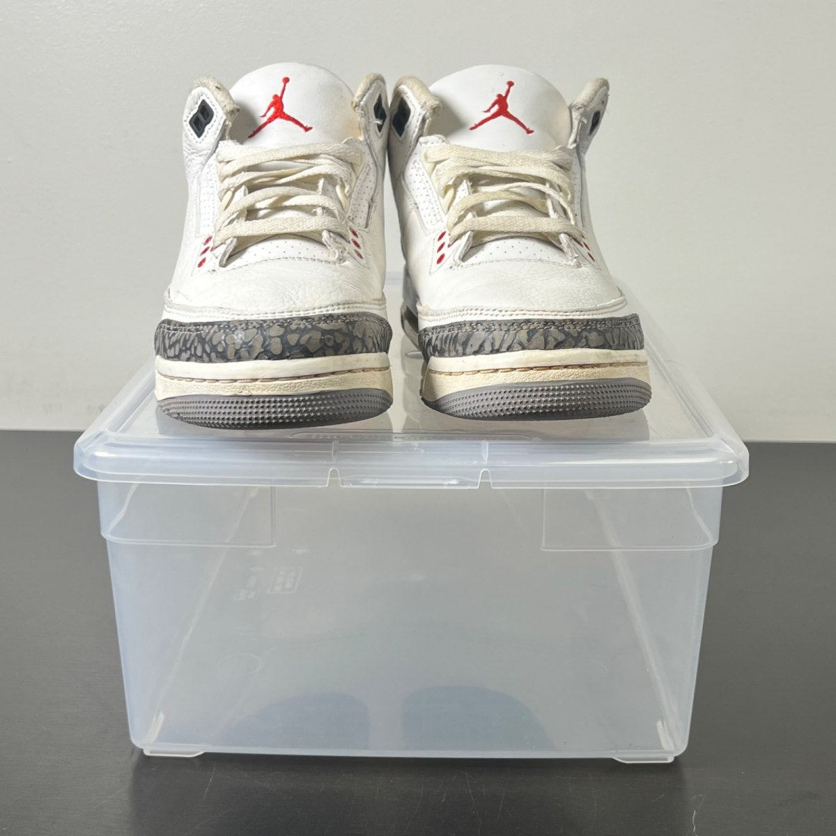 Jordan 3 Retro White Cement Reimagined (GS) 6.5Y (Heavily Worn Pre-Owned)JordanSummit White/Fire Red/Black/Cement Grey - Image 2
