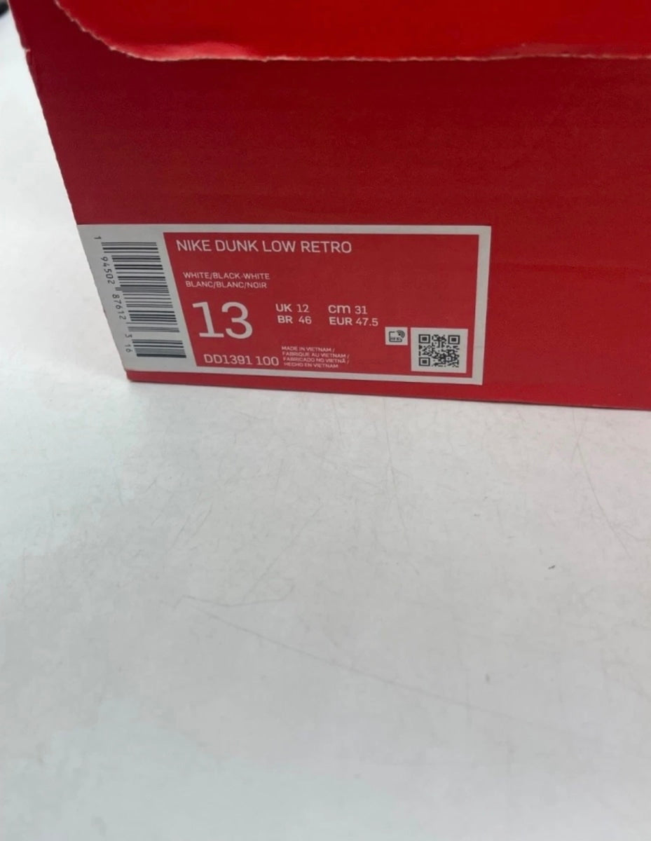 Nike Dunk Low Retro White Black Panda 13 (Lightly Worn Pre-Owned)NikeWhite/Black - Image 7