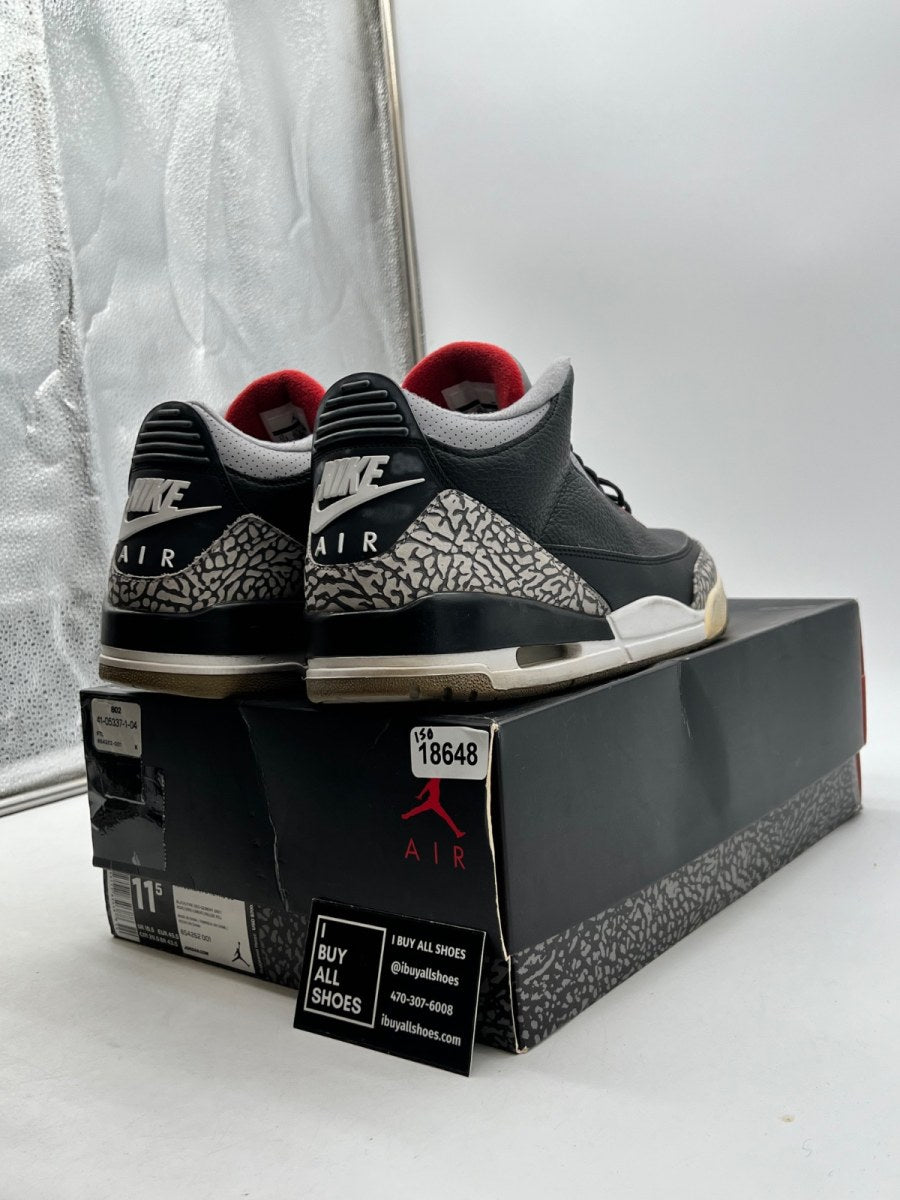 Jordan 3 Retro Black Cement (2018) 11.5 (Heavily Worn Pre-Owned) - Image 5
