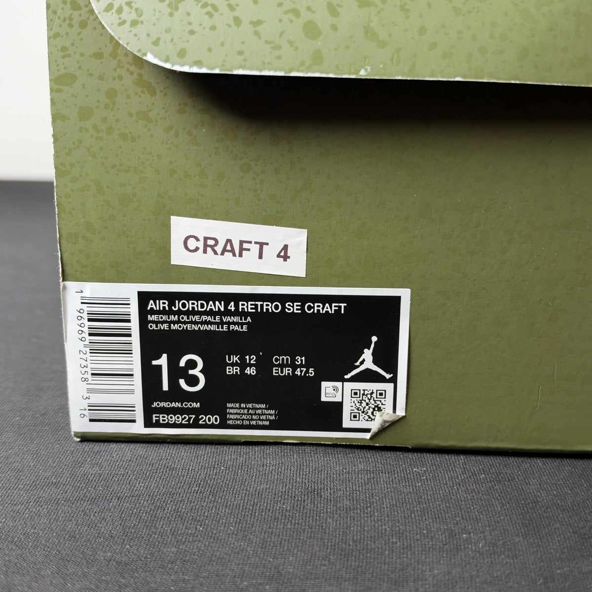 Jordan 4 Retro SE Craft Medium Olive (Size 13) - aux