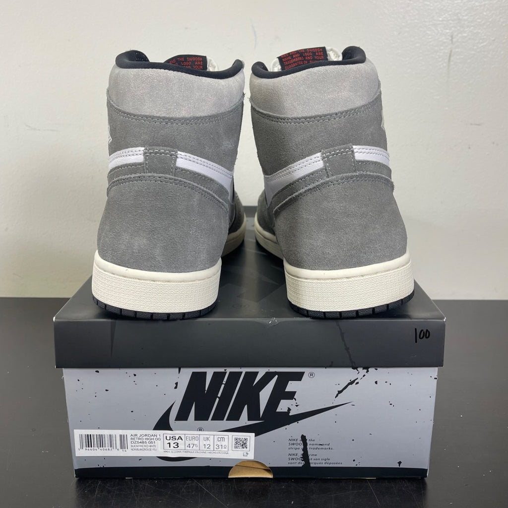 Jordan 1 Retro High OG Washed Black 13 (Moderately Worn Pre-Owned)JordanBlack/Fire Red/Light Smoke Grey/Sail - Image 4