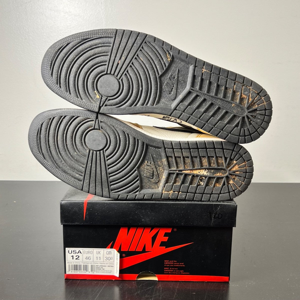 Jordan 1 Retro High Rookie of the Year 12 (Heavily Worn Pre-Owned)JordanGolden Harvest/Black-Sail - Image 4