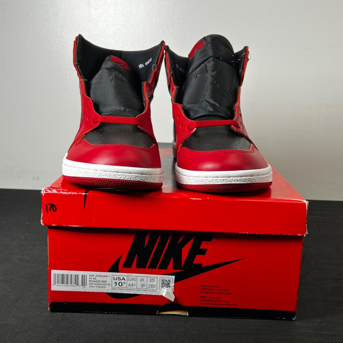 Jordan 1 Retro High '85 Varsity Red 10.5 (New Pre-Owned)JordanVarsity Red/Black-Varsity Red-White - Image 2