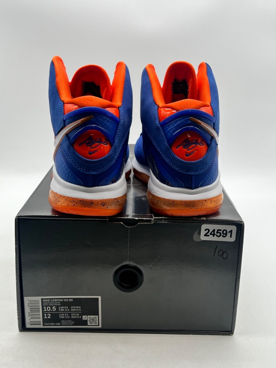 Nike LeBron 8 Hardwood Classic (2021) 10.5 (Lightly Worn Pre-Owned)NikeVarsity Royal/Orange Blaze-Total Orange-White - Image 3