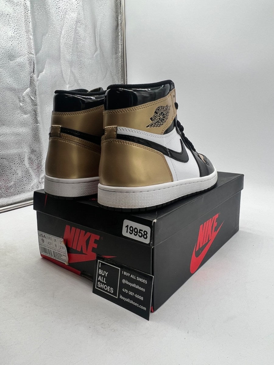 Jordan 1 Retro High NRG Patent Gold Toe 9 (Lightly Worn Pre-Owned) - Image 5