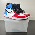 Jordan 1 Retro High Fearless UNC Chicago 10 (Lightly Worn Pre-Owned)JordanWhite/University Blue-Varsity Red-Black - Image 1