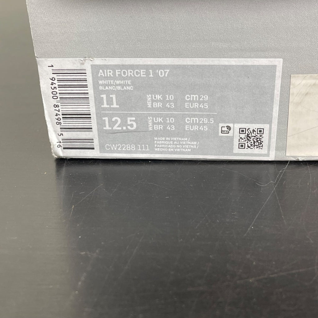 Nike Air Force 1 Low '07 White 11 (Moderately Worn Pre-Owned)NikeWhite/White - Image 7
