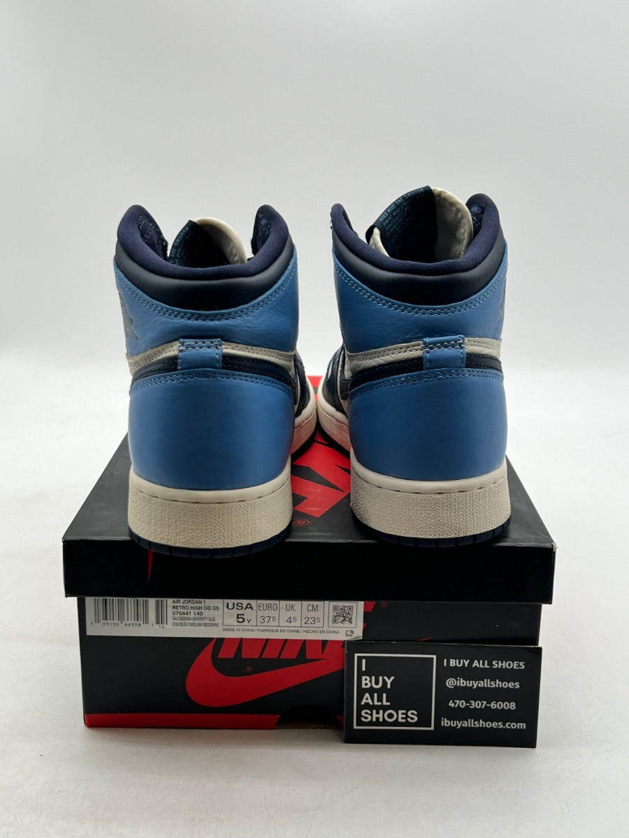 Jordan 1 Retro High Obsidian (GS) 5Y (Lightly Worn Pre-Owned) - Image 5