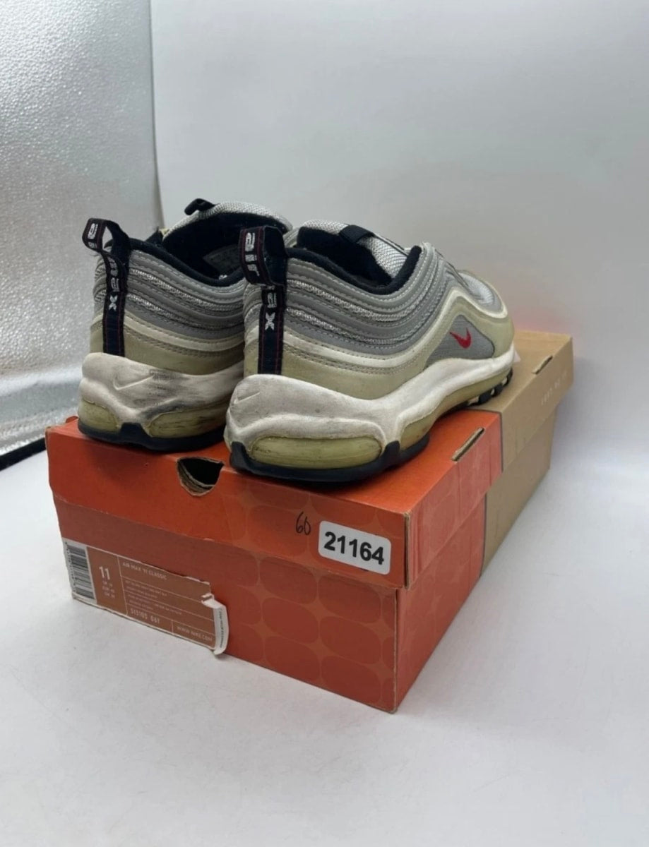 Nike Air Max 97 History of Air 11 (Heavily Worn Pre-Owned)NikeMetallic Silver/Varsity Red-White-Black - Image 3