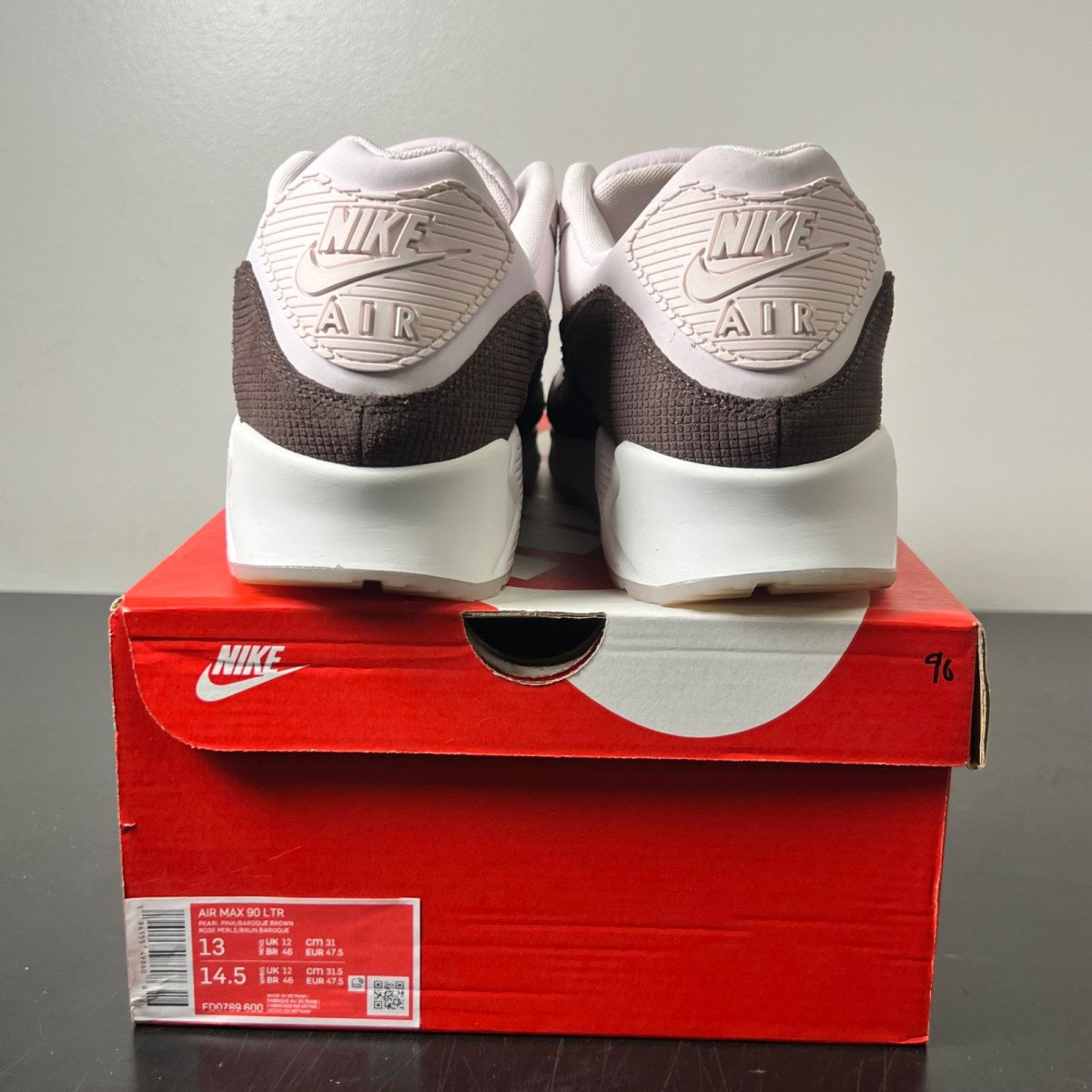Nike Air Max 90 Brown Tile 13 (Lightly Worn Pre-Owned)NikePink/Brown/White - Image 5