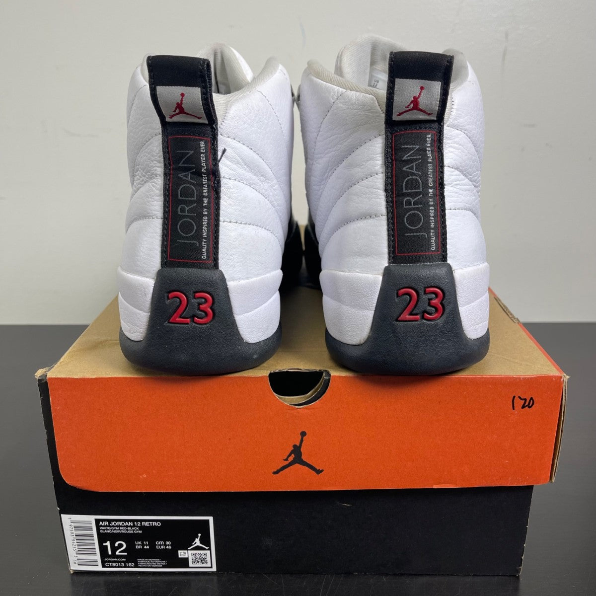 Jordan 12 Retro Taxi Flip 12 (Moderately Worn Pre-Owned)JordanWhite/Gym Red/Black - Image 4