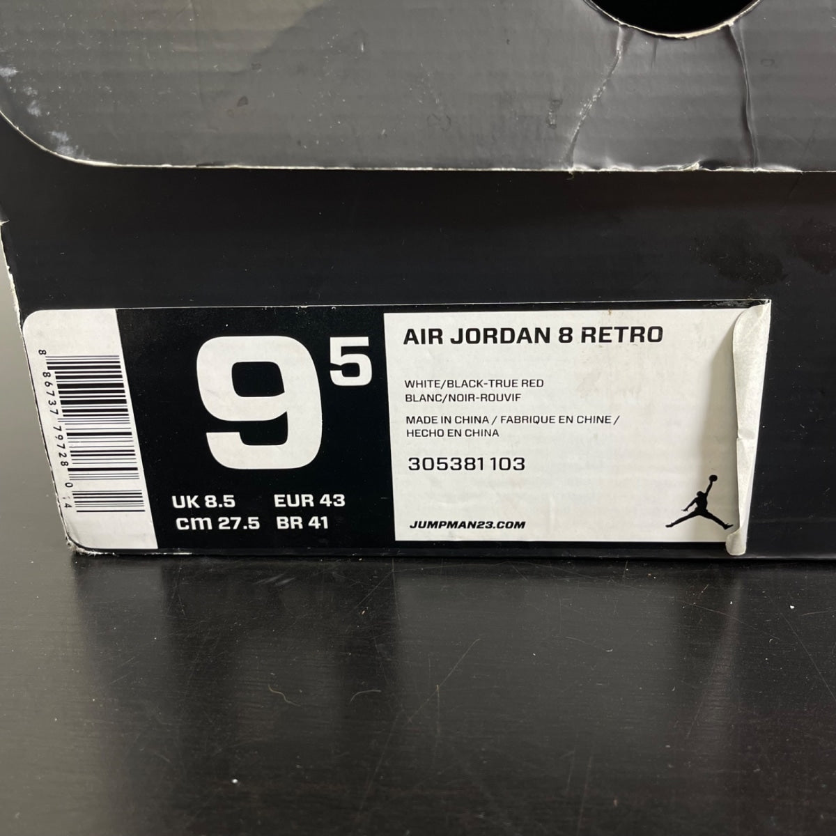 Jordan 8 Retro Bugs Bunny (2013) 9.5 (Moderately Worn Pre-Owned)JordanWhite/Hyper Blue-True Red-Flint Grey - Image 7