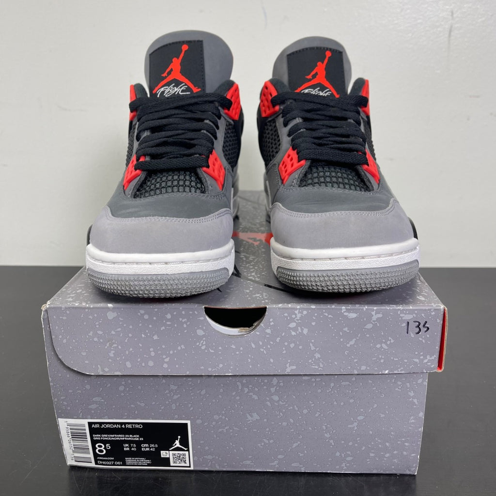 Jordan 4 Retro Infrared 8.5 (Moderately Worn Pre-Owned)JordanDark Grey/Infrared 23-Black-Cement Grey - Image 2