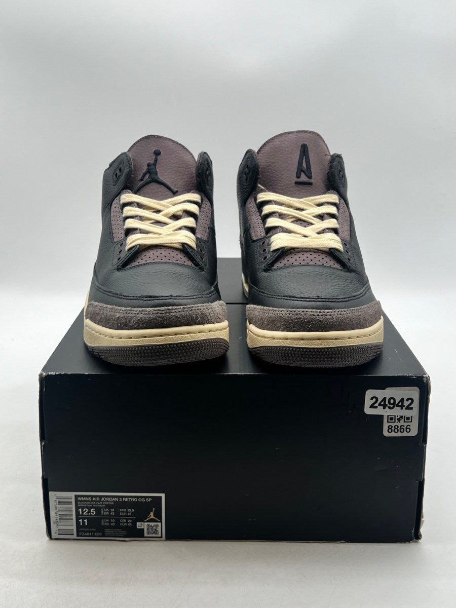 Jordan 3 Retro OG SP A Ma Maniére While You Were Sleeping (Women's) 12.5W (Lightly Worn Pre-Owned)JordanBlack/Black/Flat Pewter/Violet Ore - Image 2