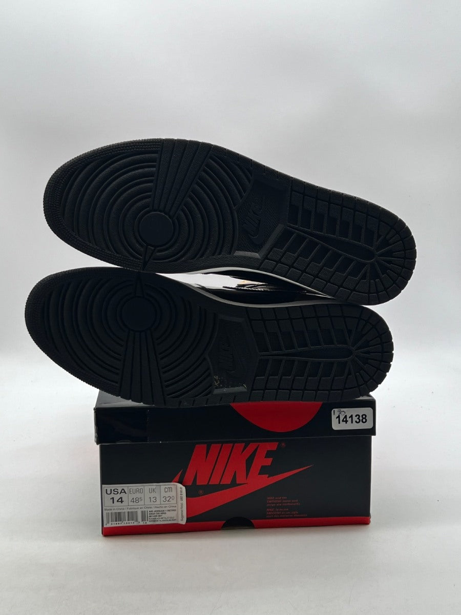 Jordan 1 Retro High NRG Patent Gold Toe 14 (Lightly Worn Pre-Owned)JordanBlack/Metallic Gold-Summit White - Image 8