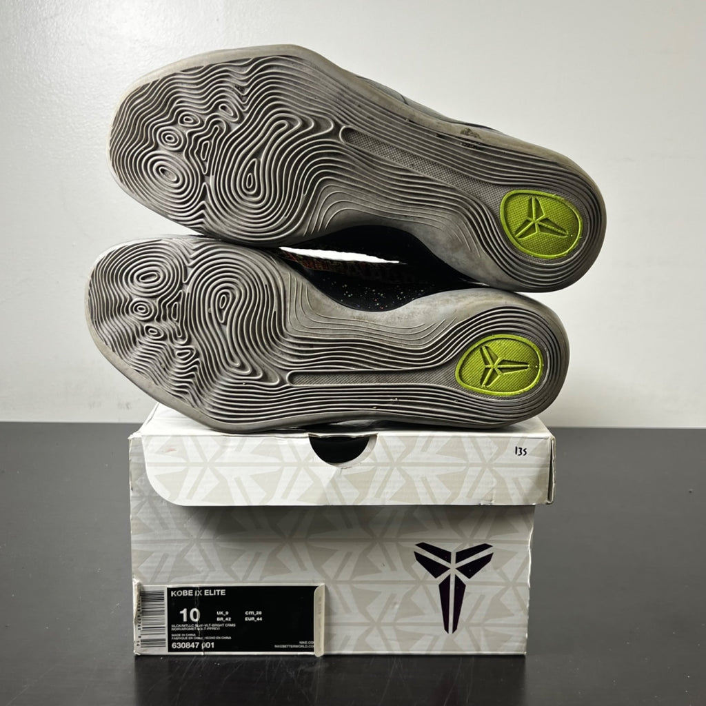 Nike Kobe 9 Elite Masterpiece 10 (Moderately Worn Pre-Owned)NikeBlack/Metallic Silver-Volt-Bright Crimson - Image 5