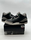 Jordan 3 Retro Green Glow (GS) 5.5Y (Moderately Worn Pre-Owned)JordanBlack/Green Glow/Wolf Grey/White - Image 1