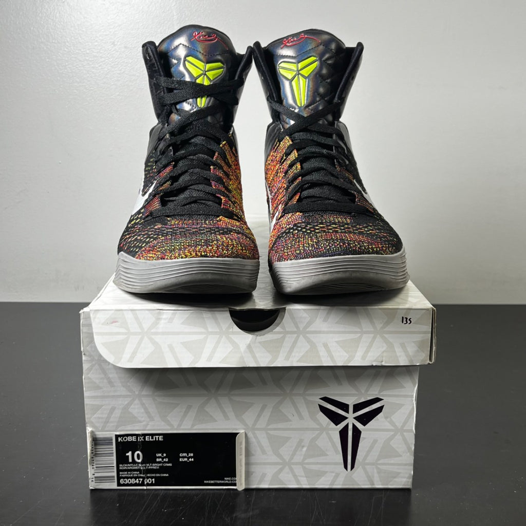 Nike Kobe 9 Elite Masterpiece 10 (Moderately Worn Pre-Owned)NikeBlack/Metallic Silver-Volt-Bright Crimson - Image 2