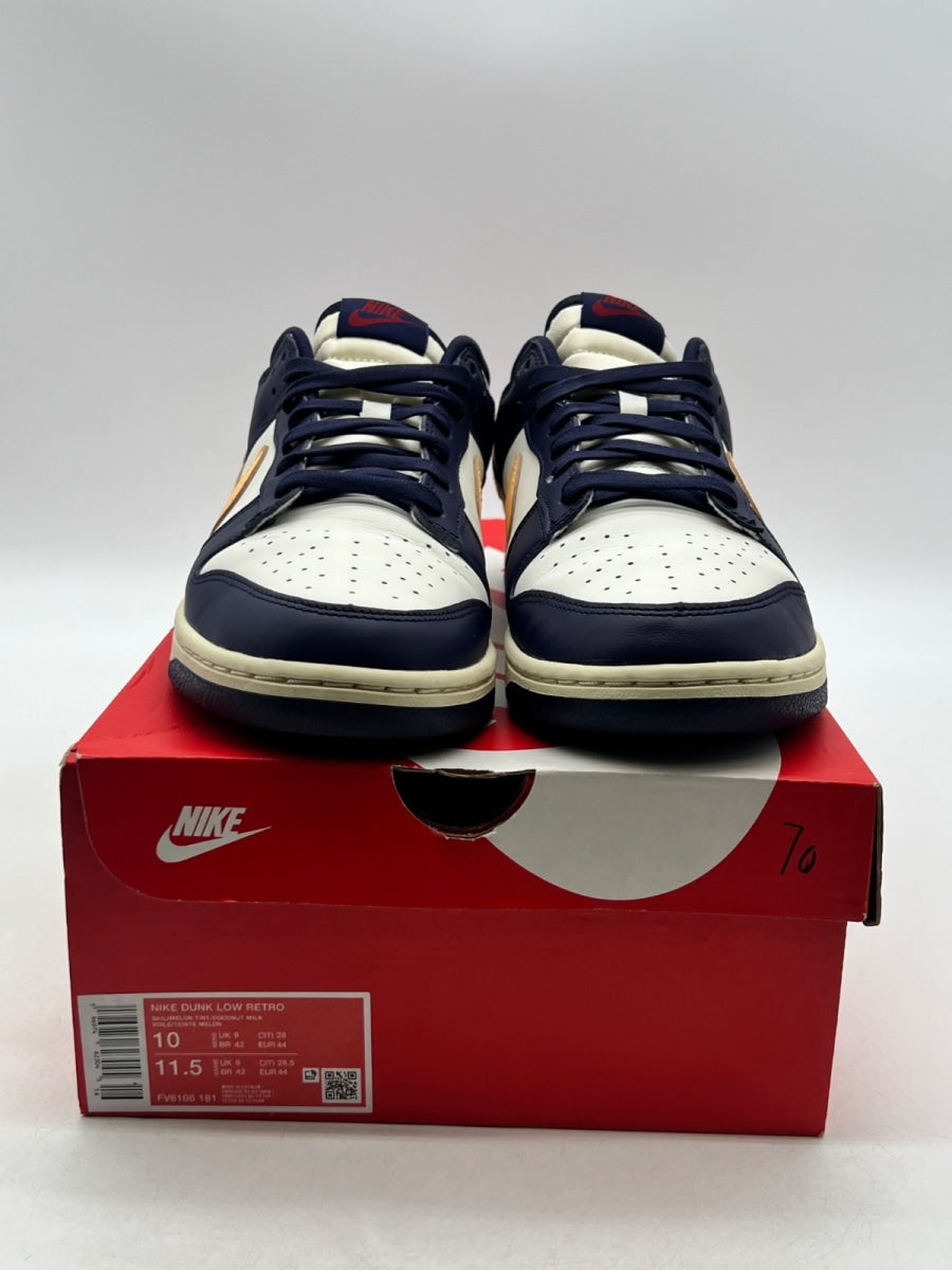Nike Dunk Low Retro From Nike To You Midnight Navy 10 (Lightly Worn Pre-Owned)NikeSail/Midnight Navy/Coconut Milk/University Red/Pale Vanilla - Image 2