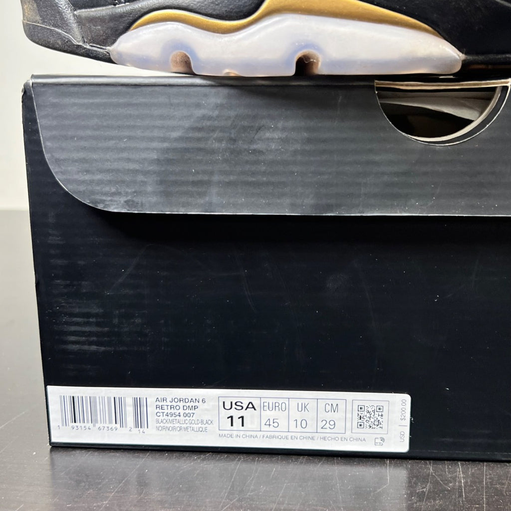 Jordan 6 Retro DMP (2020) 11 (Lightly Worn Pre-Owned)JordanBlack/Metallic Gold - Image 4