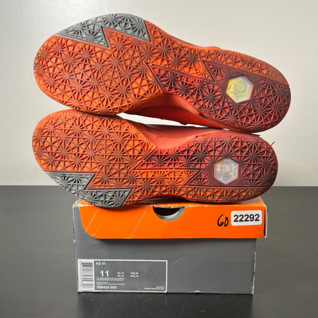 Nike KD 6 NYC 66 11 (Heavily Worn Pre-Owned)NikeTotal Orange/Armory Slate-Team Orange-Armory Blue - Image 6