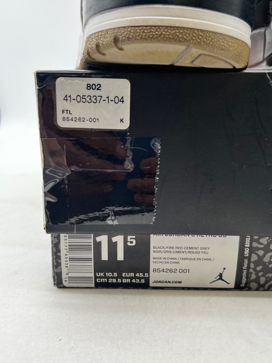 Jordan 3 Retro Black Cement (2018) 11.5 (Heavily Worn Pre-Owned) - Image 6