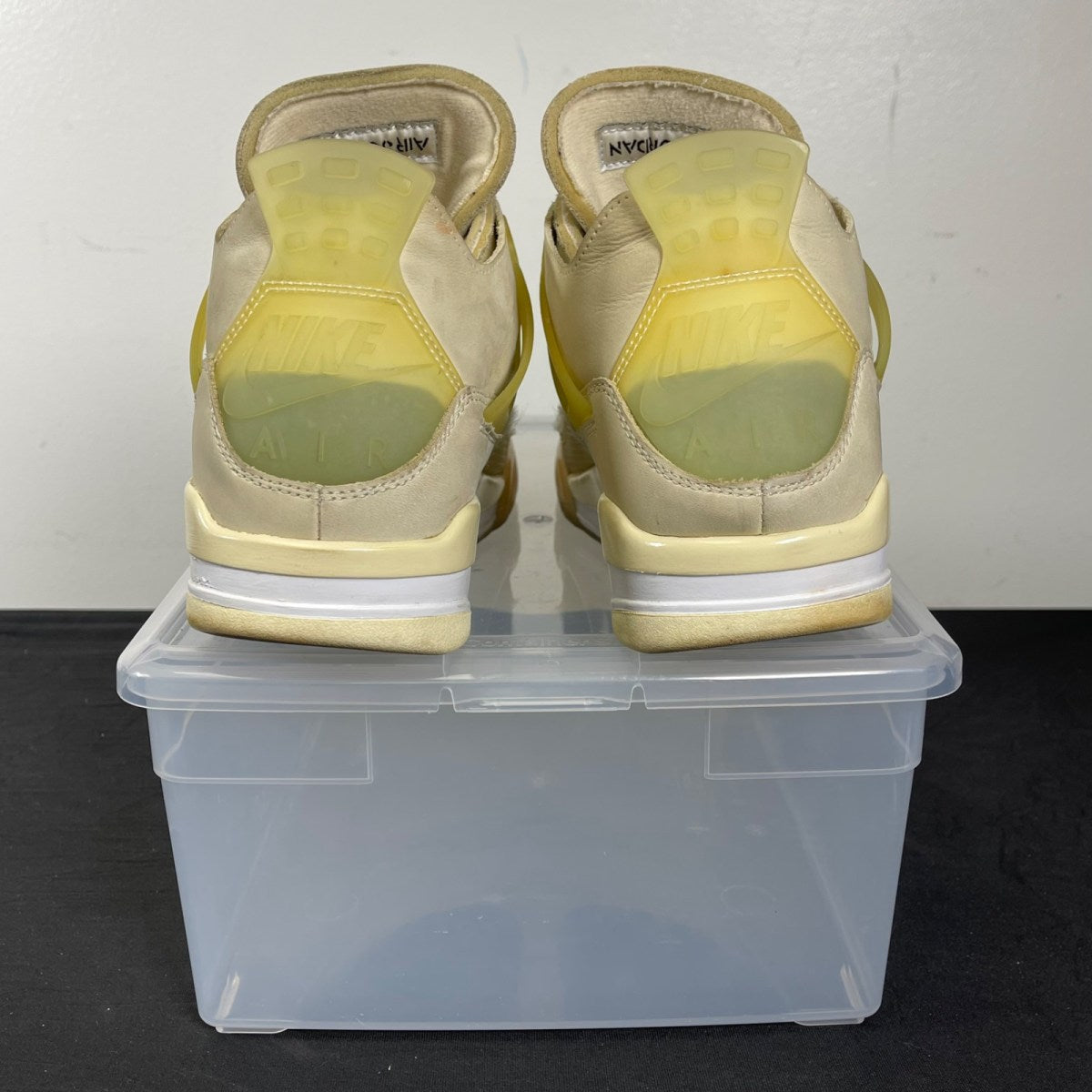 Jordan 4 Retro Off-White Sail (Women's) 11W (Moderately Worn Pre-Owned)JordanSail/Muslin-White-Black - Image 4