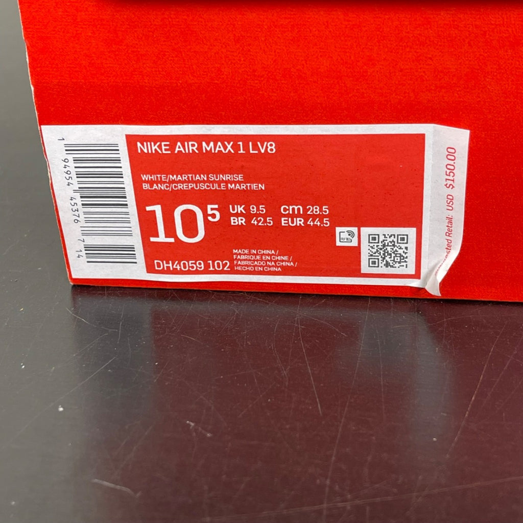 Nike Air Max 1 Martian Sunrise 10.5 (Moderately Worn Pre-Owned)NikeWhite/Martian Sunrise-Wolf Grey-Black - Image 7