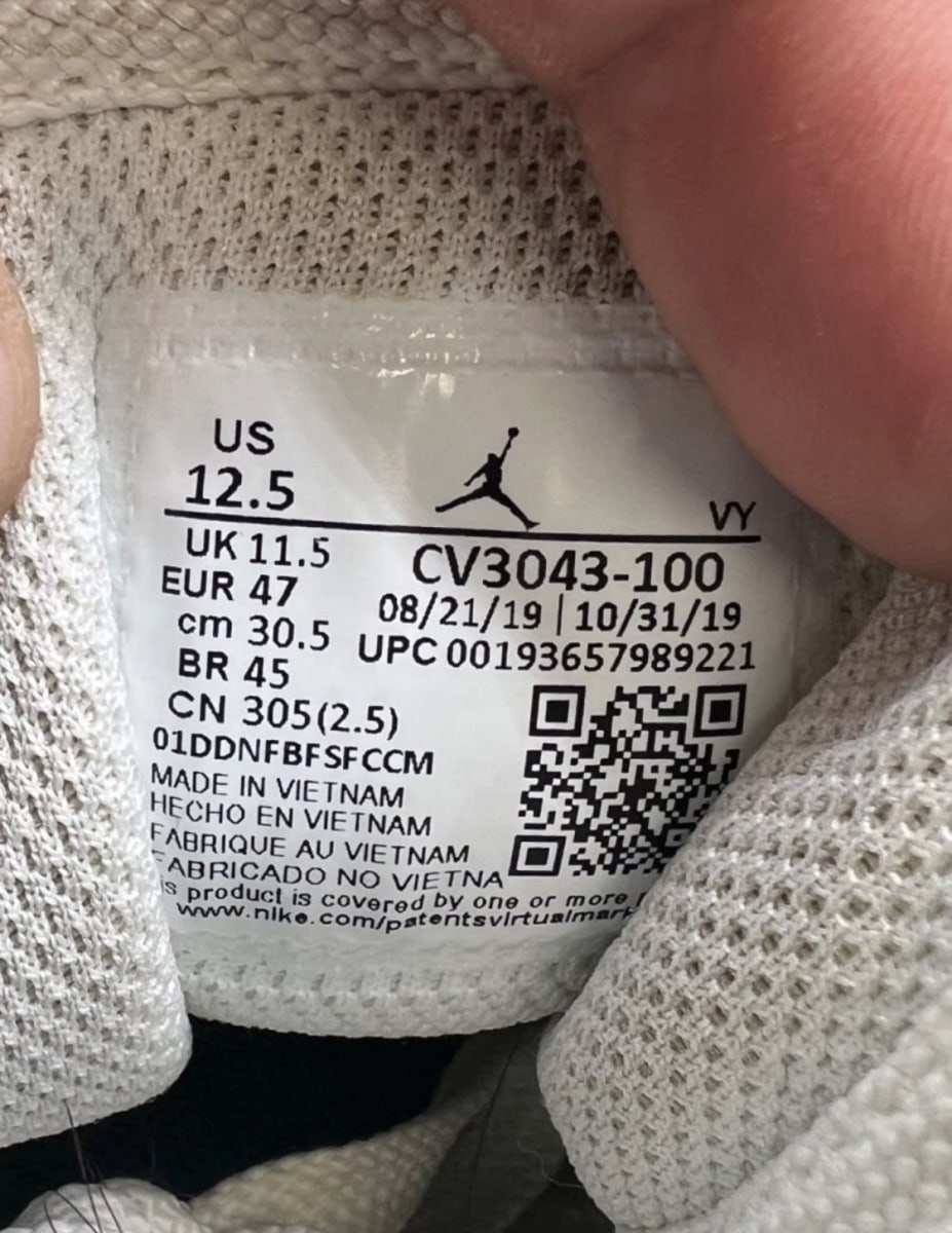 Jordan 1 Low Paris 12 (Heavily Worn Pre-Owned)JordanWhite/Sky Grey-Football Grey - Image 7
